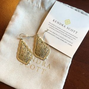 Addie Gold Drop Earrings In Gold Filigree Mix